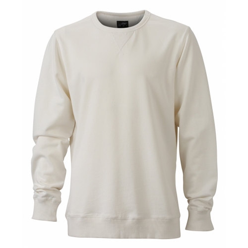 J&N Men's Basic Sweat pamut pulóver, fehér XXL